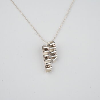 Double Rose Gold+Silver Vertical Pendant