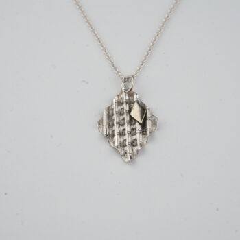 Ripple Diamond + Gold pendant Cross Winds