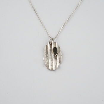 Ripple Oval and Gold Pendant