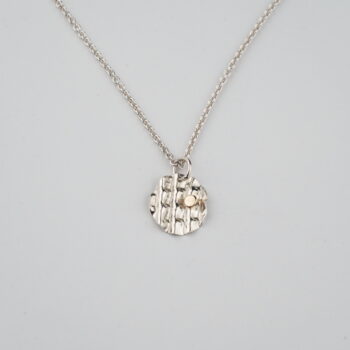 Ripple Circle + Yellow Gold small Pendant – Cross Winds