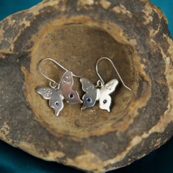 Butterfly earrings, Blue