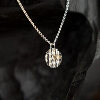 Ripple Circle + Yellow Gold small Pendant – Cross Winds