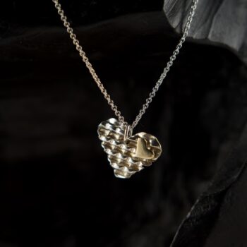 Ripple Heart + Gold Pendant – Cross Winds