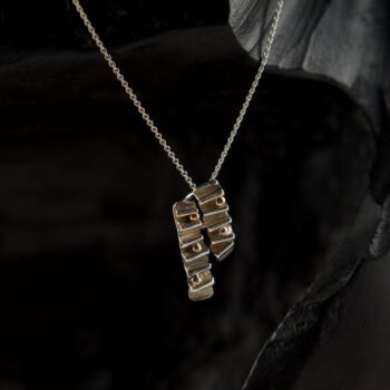 Double Rose Gold+Silver Vertical Pendant