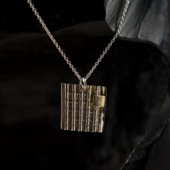 Ripple Square + 9ct Gold Pendant – Cross Winds