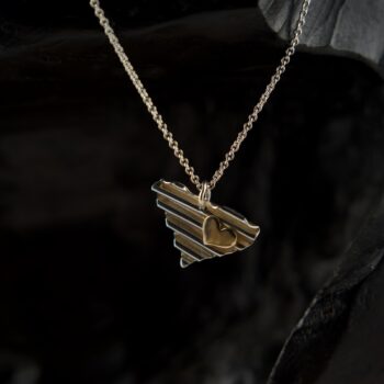 Ripple Heart + Gold Pendant