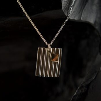 Ripple Square + Gold Pendant